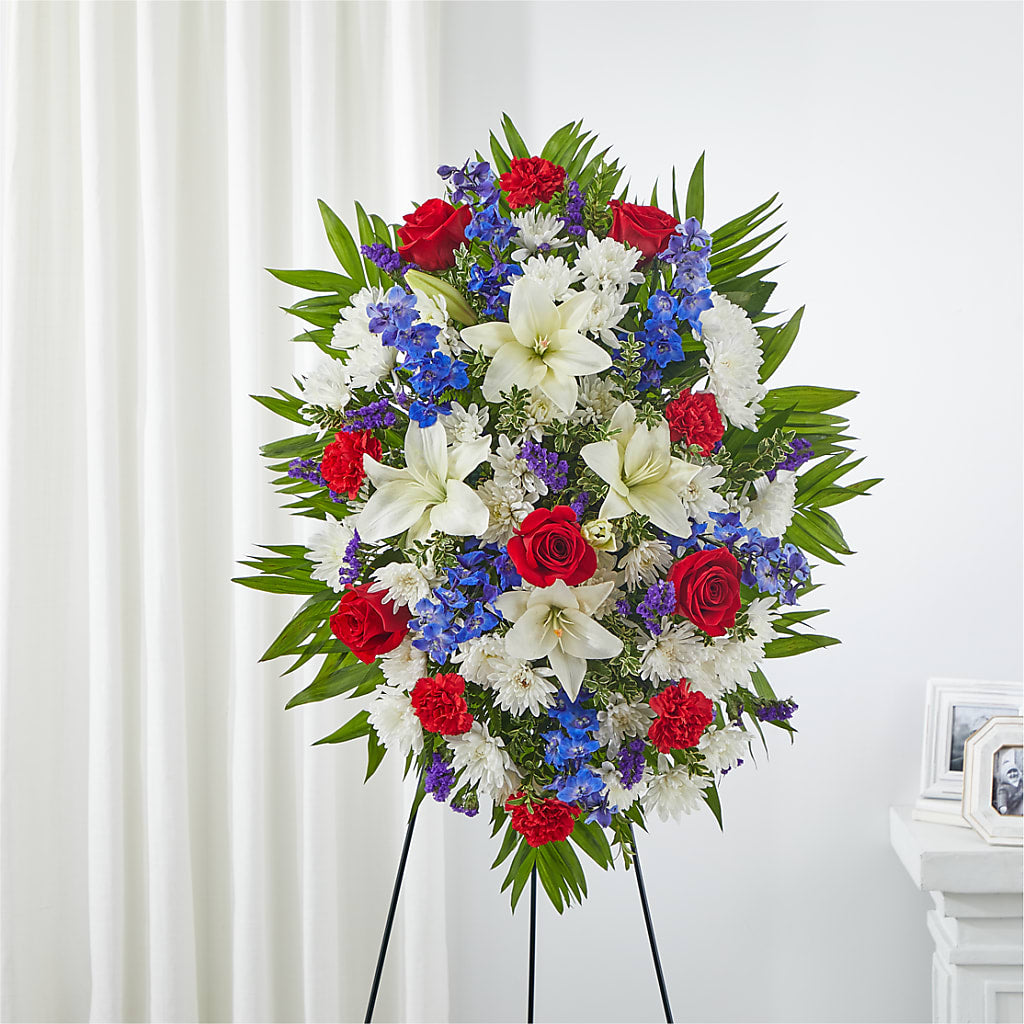 Cherished Service Standing Spray – FLEUR D'AMOUR, Huntersville NC