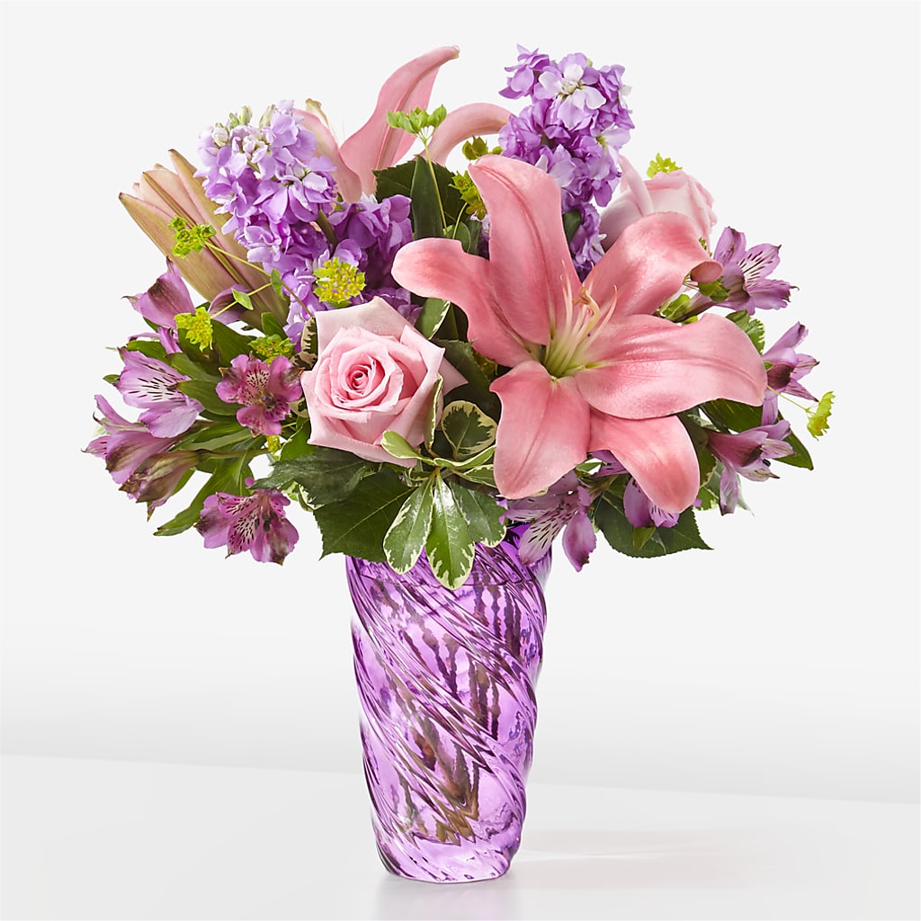 Precious Petals Bouquet with Luxe Swirl Vase – FLEUR D'AMOUR, Huntersville NC
