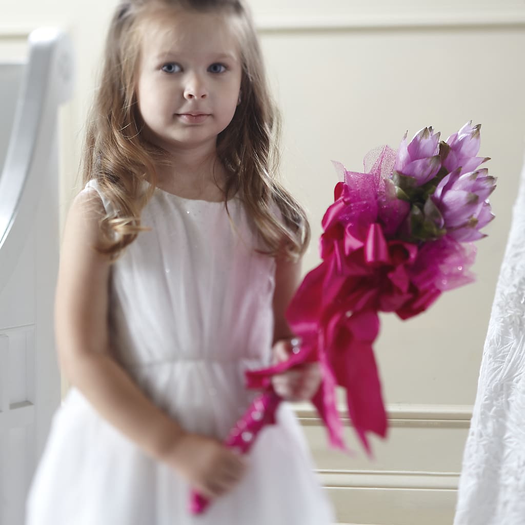 Sparkle Pink Flower Girl Bouquet – FLEUR D'AMOUR, Huntersville NC