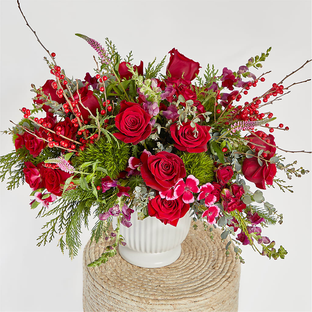 Big Red Bow Bouquet – FLEUR D'AMOUR, Huntersville NC