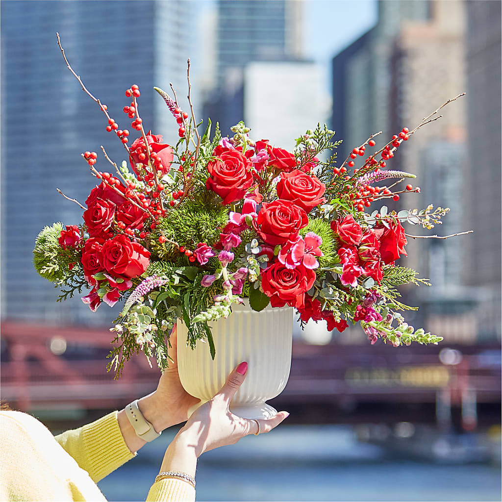 Big Red Bow Bouquet – FLEUR D'AMOUR, Huntersville NC