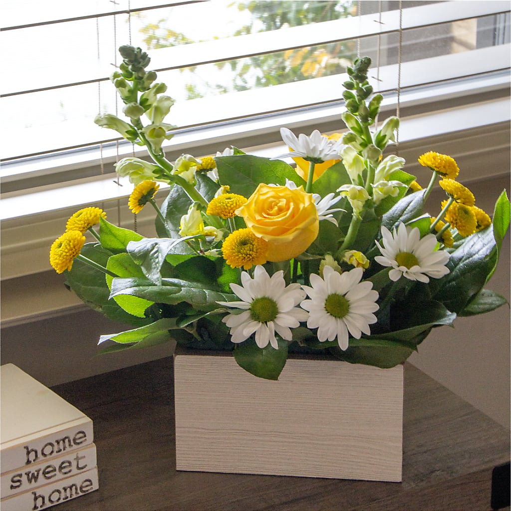 Sun Salutation Box Bouquet – FLEUR D'AMOUR, Huntersville NC