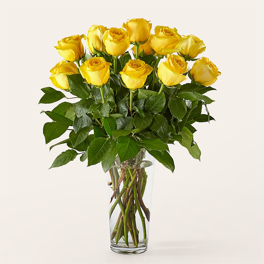 Long Stem Yellow Rose Bouquet – FLEUR D'AMOUR, Huntersville NC