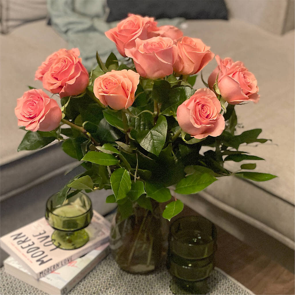 Long Stem Pink Rose Bouquet – FLEUR D'AMOUR, Huntersville NC