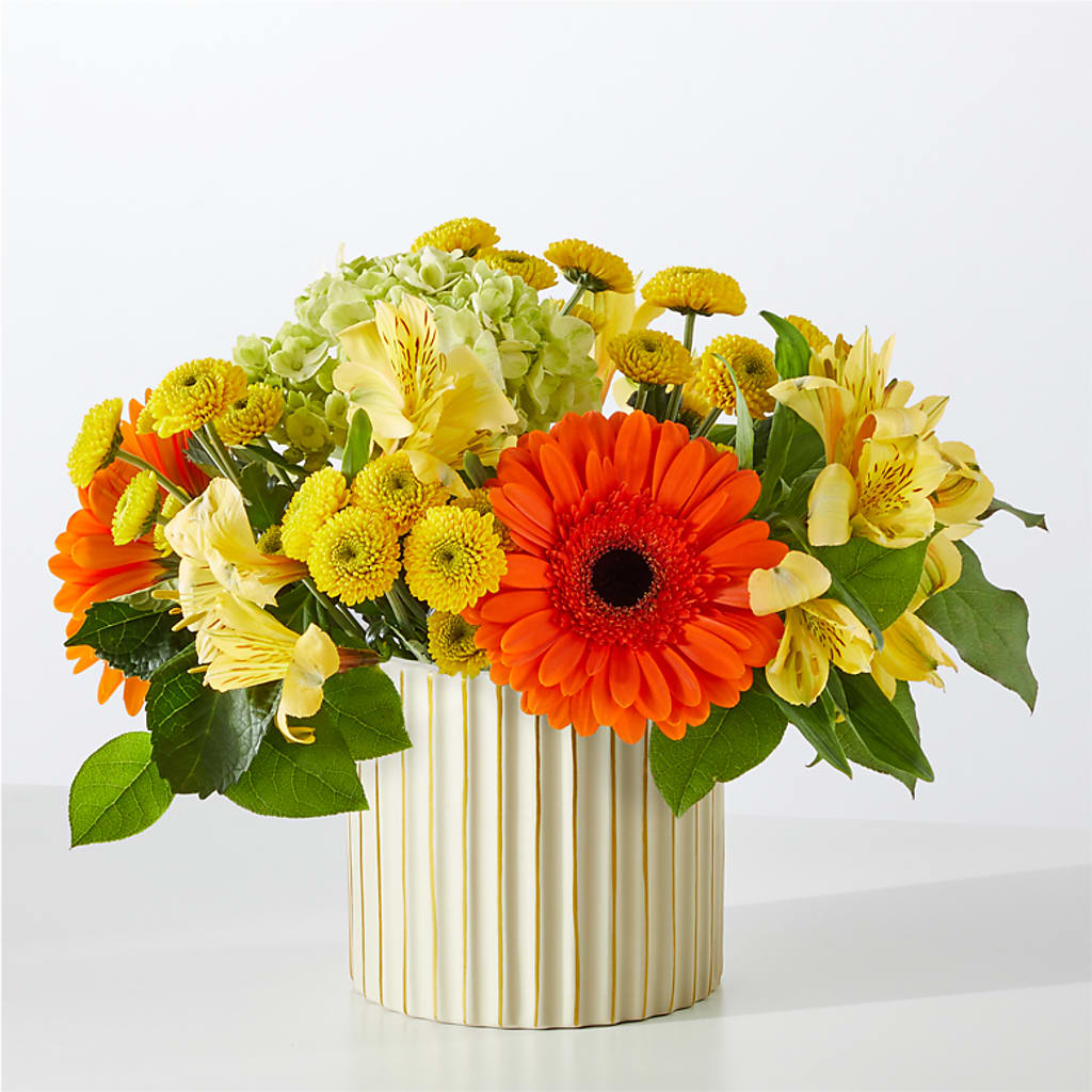 Autumn Sunshine Bouquet with Ivory Vase – FLEUR D'AMOUR, Huntersville NC
