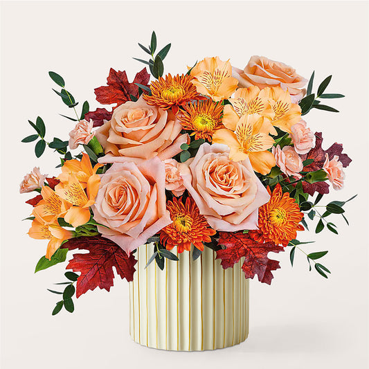 Spiced Latte Bouquet with Ivory Vase – FLEUR D'AMOUR, Huntersville NC