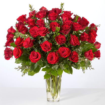 Forever Yours Fifty Stem Red Rose Bouquet – FLEUR D'AMOUR, Huntersville NC