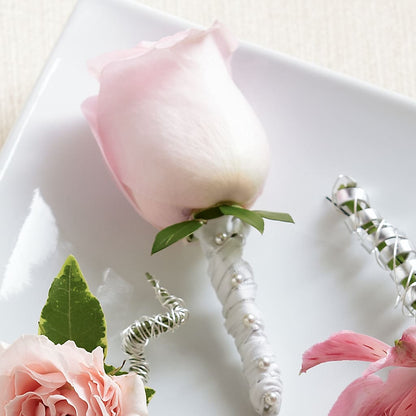 Pink Rose Boutonniere – FLEUR D'AMOUR, Huntersville NC