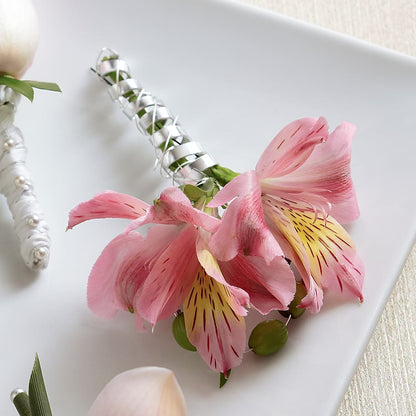 Pink Peruvian Lily Boutonniere – FLEUR D'AMOUR, Huntersville NC