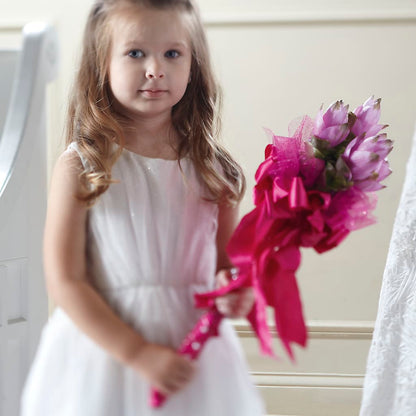 Sparkle Pink Flower Girl Bouquet – FLEUR D'AMOUR, Huntersville NC