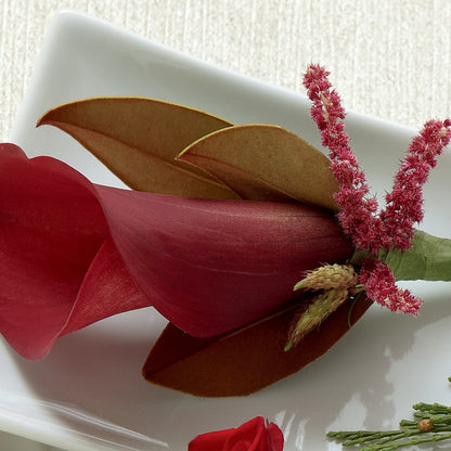 Red Calla Boutonniere – FLEUR D'AMOUR, Huntersville NC